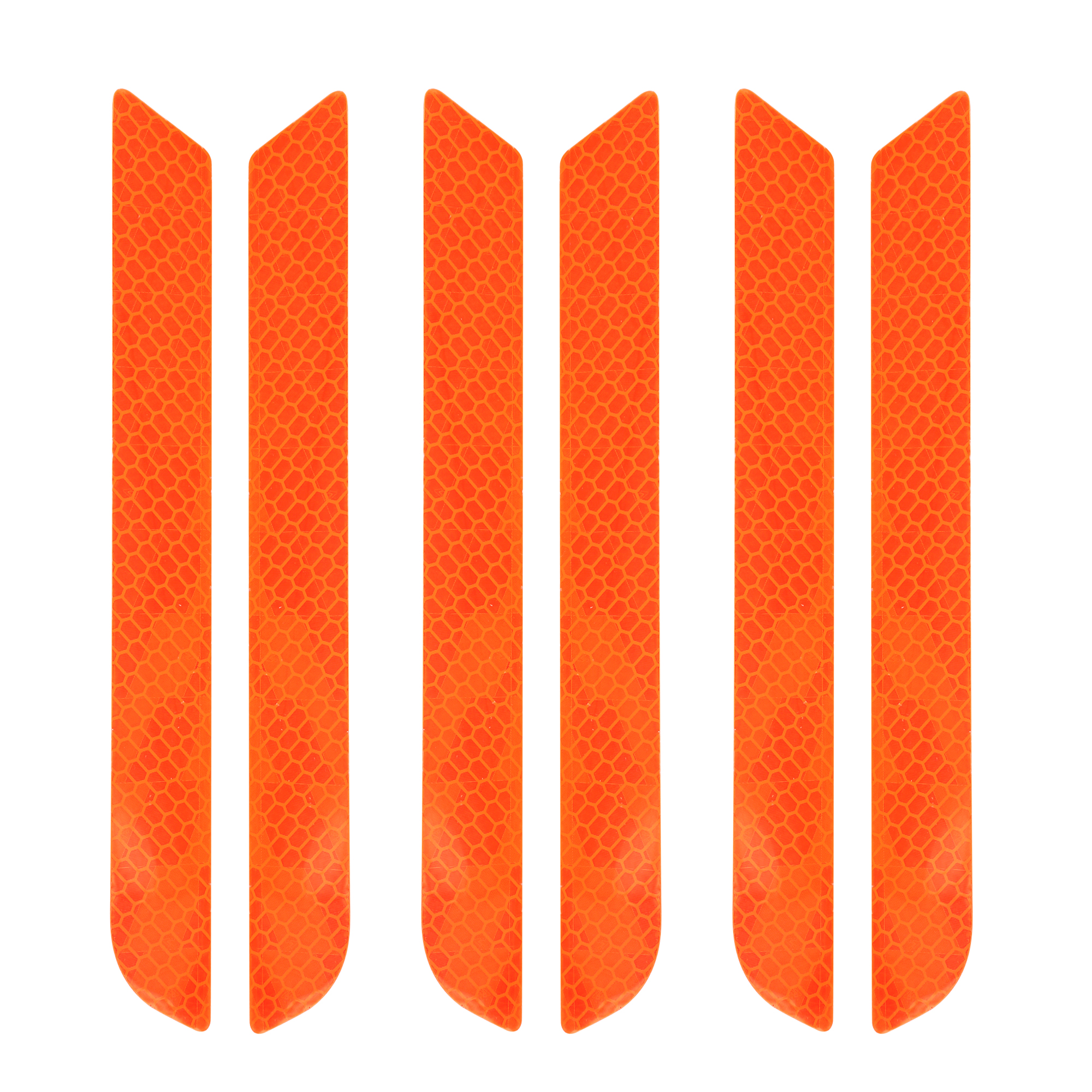 6pcs Orange Bumper Reflector Reflective Sticker Warning Tape 21.6 x 2