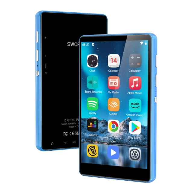 Reproductor de música SWOFY M503 Pro 80GB Bluetooth WiFi 4" Touch Blue