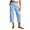 Light Blue-1, variant on Summer Capri Linen Pants Women High Waisted Wide Leg Cropped Cotton Pants Loose Casual Trousers with Pockets
