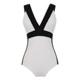 thumbnail image 4 of B91xZ Womens One Piece Swimsuits Color Block Print Athletic Training Swimwear Bathing Suits,White XL, 4 of 4