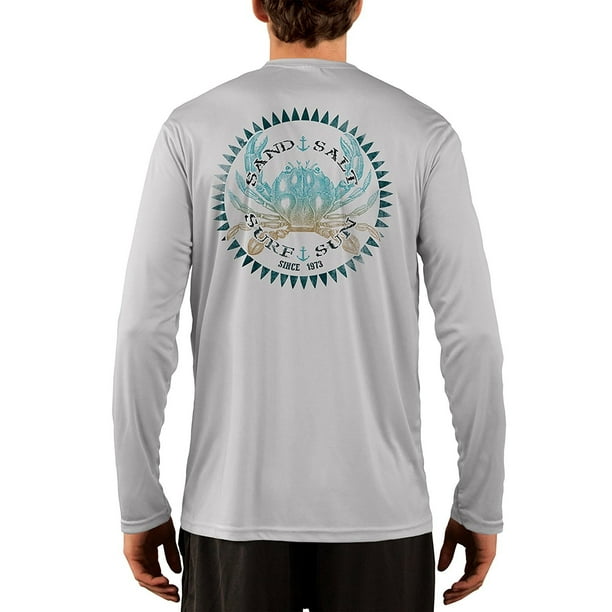 Sand Salt Surf Sun Vintage Crab Men S Upf 50 Uv Sun Protection Long Sleeve T Shirt Walmart Com Walmart Com