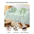 thumbnail image 4 of Green Bow Couch Cover, Cute Bowknot Minimalist Solid Color Sofa Cover Blanket for Loveseat Couches, Sectional Sofa Slipcover Furniture Protector for Living Room Bedroom 71''x118'', 4 of 9