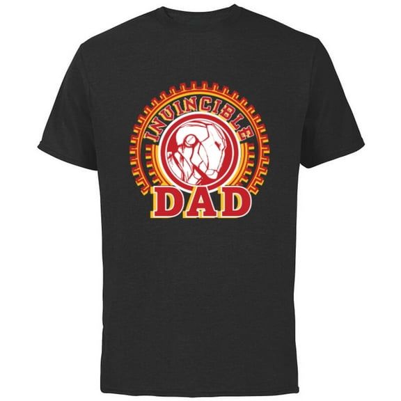 Marvel Iron Man Invincible Dad Father’s Day - Short Sleeve Cotton T-Shirt for Adults - Customized-Black