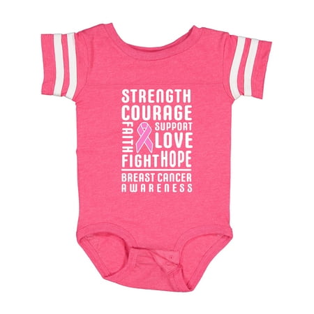 

Inktastic Breast Cancer Awareness Strenght Courage Support Love Gift Baby Boy or Baby Girl Bodysuit