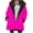 Hot Pink, variant on Fashion Hoodies for Womens Pullover Zip Up Plus Size Winter Warm And Fleece Heavy Printed Hooded Jacket With Zipper Double Pockets Presents for Women