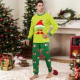 thumbnail image 4 of Matching Family Christmas Pajamas, Green Print Long Sleeve Tops with Pants, Holiday Sleepwear for Women Men and Family, 4 of 6