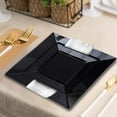 thumbnail image 2 of Efavormart 10 Pack - 6" Black Disposable Plastic Square Salad Dessert Plates for Wedding, Birthday, Reception, Buffet, Upscale Occasions, Catered, Restaurants, 2 of 11