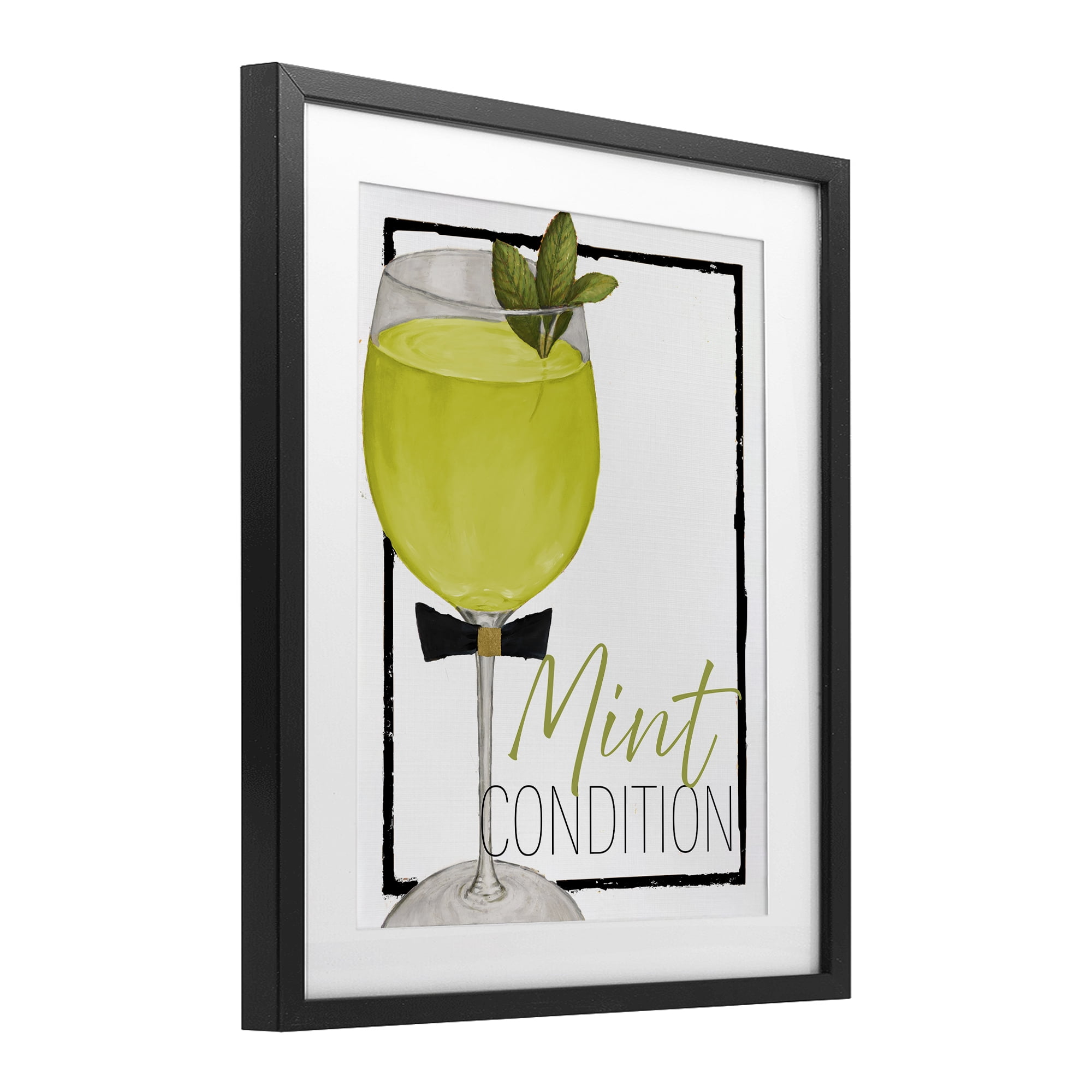 Stupell Industries Mint Condition Cocktail Black Framed Print Under Glass, design by Lorenzo Collective