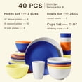 thumbnail image 2 of Homienly 40-Piece Wheat Straw Dinnerware Set, Service for 8, Round Plates, Bowls & Cups, Microwave & Dishwasher Safe, White, 2 of 8