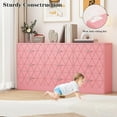 thumbnail image 6 of Homhougo 9 Drawer Dresser, 63'' Wooden Large Dresser with Power Outlet Wide Drawer, Modern Chest of Drawers for Closet, Storage Organizer Long Dresser for Hallway, Living Room, Pink, 6 of 7