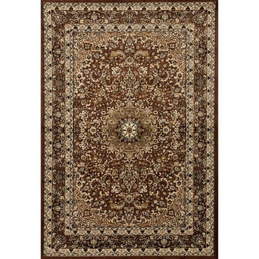 MDA Home Hollywood Brown Traditional Polypropylene Area Rug - 3'9" x 5'9"