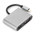 thumbnail image 1 of Mindpure Adaptador 2 en 1 tipo C a interfaz multimedia de alta definición+VGA TP002 con cable adaptador 4K HD para computadora, 1 of 14