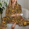 thumbnail image 6 of Pofeuu Vintage Sunflower and Corn Autumn Print Womens Pajamas Set Long Sleeve Sleepwear Button Down Nightwear Soft Pj Lounge Sets Button Down Pajamas Women-Medium, 6 of 7