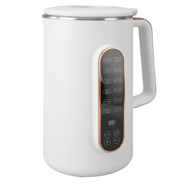 Machine à Lait de Noix, Boisson Chaude 1,2 L et Boisson Froide 1,5 L, Machine Automatique à Lait de Noix à Commande Tactile Intelligente, Machine à Lait de Soya avec 10 Lames pour Noix de Coco Maison, Noix de Cajou, Jus, Amande