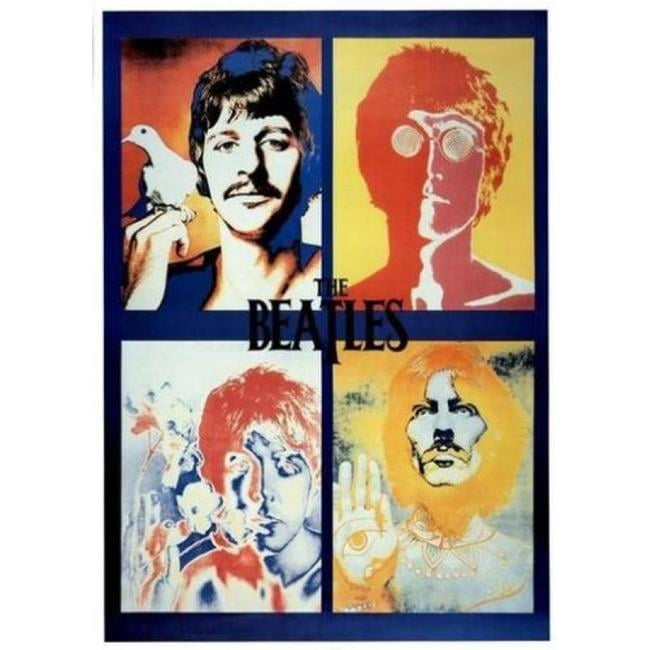 The Beatles Psychedlic Quad Shot Poster 24 X 36 
