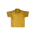 thumbnail image 3 of Chandrakala Kids Silk Blend Shirt With Kasavu Mundu Dupatta Set for Boys Indian Traditional Party Wear Bollywood Style Wedding Dress,9-10 Years Gold-101 (KB101GOL10), 3 of 5