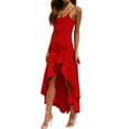 thumbnail image 1 of Prolriy Robes Printemps Été pour Femmes 2025 Robe Longue Décontractée Sans Manches à Bretelles Spaghetti Asymétrique Robe de Plage Rouge L, 1 of 8