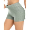 thumbnail image 4 of Women's High Waisted Yoga Shorts Ruched Butt Lifting Textured Shorts Tummy Control Tie Dye Beach Hot Pants, 4 of 6