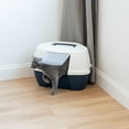 thumbnail image 3 of IRIS USA Large Hooded Corner Cat Litter Box with Scoop, Blue, 3 of 10