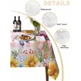 thumbnail image 2 of Spring Groundhog Table Cloth, Waterproof Tablecloth for Rectangle Tables, Watercolor Sunflower Botanical Pink Plaid Reusable Washable Fabric Table Cover for Restaurant Kitchen Dining Tables 54"x108", 2 of 9