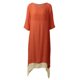 thumbnail image 2 of Vendimia vestido de algodón de lino de Split dobladillo irregular floja ocasional de Boho maxi MABOTO Naranja/XXL, 2 of 7