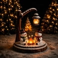 thumbnail image 5 of Clearance! Resin Snowman Figurine Christmas Night Light, Christmas Decorations for Home, Vintage Glowing Christmas Decor for Desktop Shelf, 5 of 7