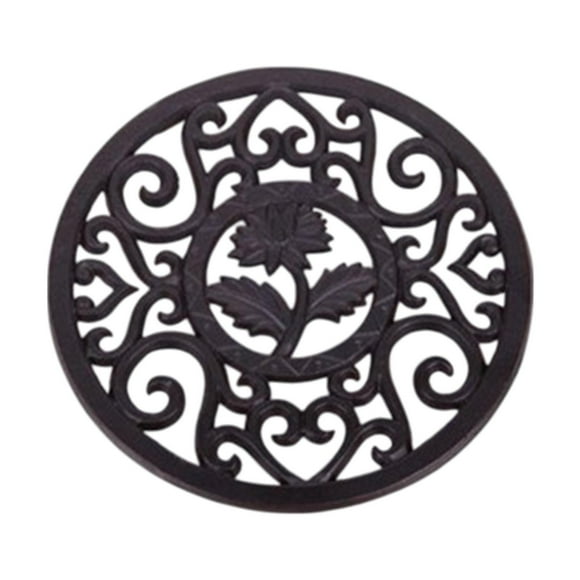 Tetera de hierro, estera hueca, almohadilla aislante para tetera, almohadilla antideslizante multifunción para cuenco, accesorios de juego de té para