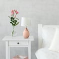 thumbnail image 6 of Creekwood Home Essentix 14.17" Traditional Ceramic Textured Thumbprint Tear Drop Shaped Table Desk Lamp with Tapered White Fabric Shade for Home Décor, Bedroom, Living Room, Dining Room, Foyer, Pink, 6 of 6