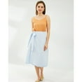 thumbnail image 3 of Amazhiyu Womens Pure Linen Summer Beach Midi Side Wrap Slit Skirt Causal, 3 of 8