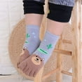 thumbnail image 3 of 5 Pairs Toddler Baby Girls Boys Cotton Hosiery Toe Socks Cute Kids Cartoon Animal Five Fingers Crew Ankle Socks, 3 of 6