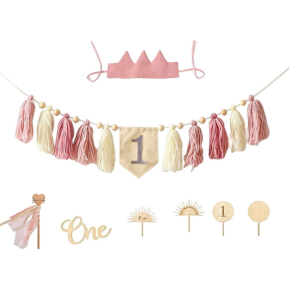 Baby Birthday Party Hat Banner For First Birthday With And Photo For Girls Boys Celebration Event Party Home Decor