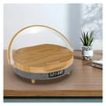 thumbnail image 3 of 5 In 1 Bluetooth-Compatible5.0 Wood Grain Speaker 10W Wireless Fast Chargers Stand LED Lamp Alarm Clock ,Quality Sound, 3 of 7