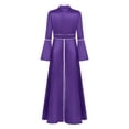 thumbnail image 2 of inhzoy Clergy Robe For Women  Loose Fit Church Pastor Maxi Dress Minister Choir Robe Long Dress Purple XL, 2 of 7