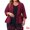Burgundy, variant on DARING DIVA Plus Size Blazer Sleeve Open Front Peplum Work Suit Jacket 1X Navy Blue