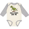 thumbnail image 3 of Inktastic Nana and Grandpa Love Me Dinosaur Grandson Boys Long Sleeve Baby Bodysuit, 3 of 5
