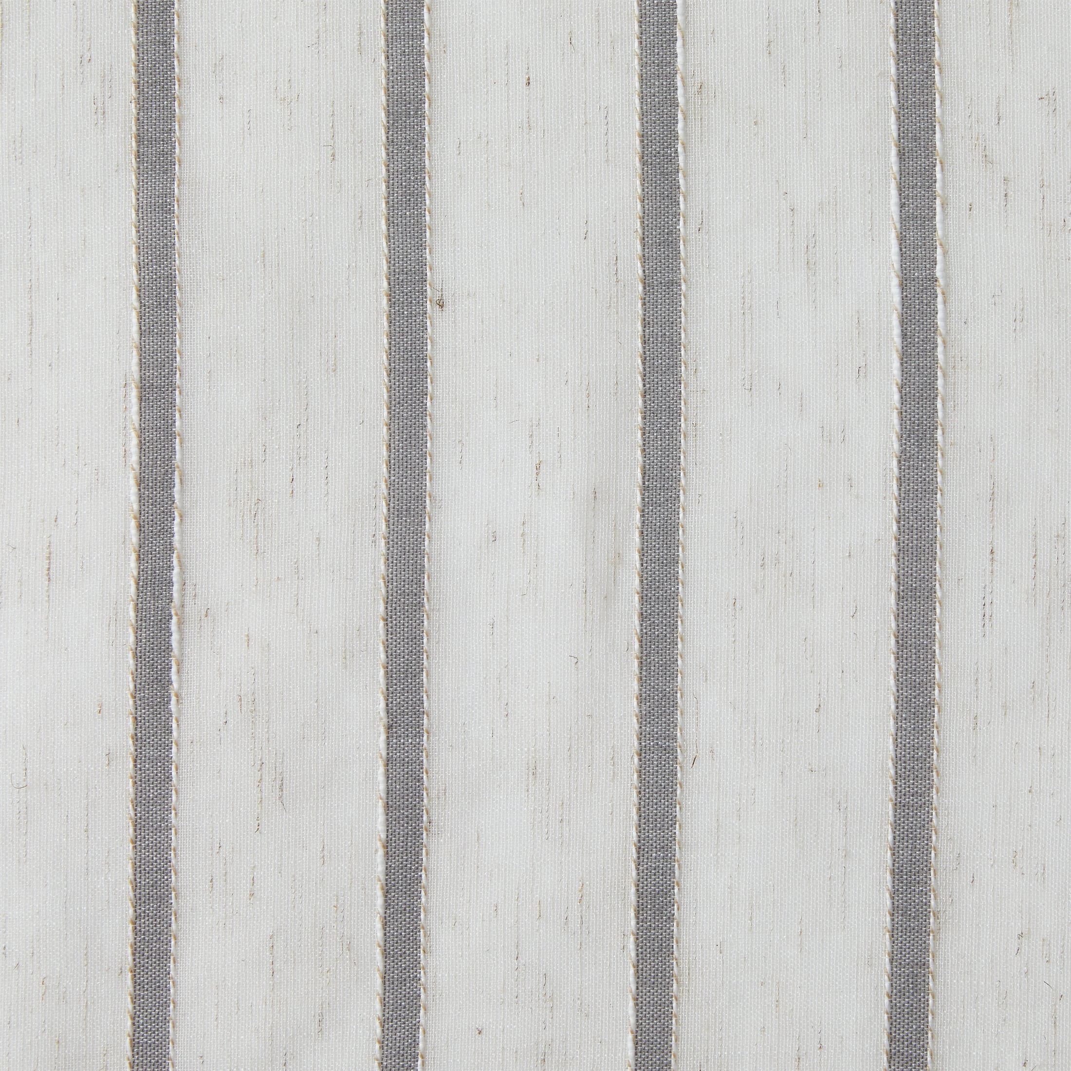 My Texas House Emerson Linen Stripe Light Filtering Tie Top Curtain Panel Pair, 76"x84", Grey
