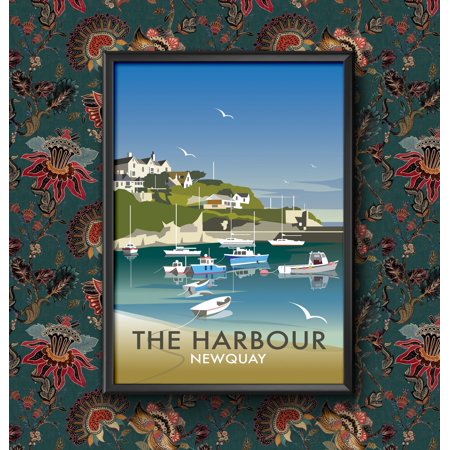 POSTER Vintage Cornwall Newquay Harbour Wall Art Travel Railway Poster GWR -UNFRAMED