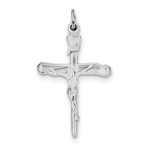 Sterling Silver Crucifix Pendant - 2.3 Grams - Measures 38x22mm Wide