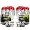 Power Stop Z26 Street Warrior Brake Pad and Rotor Kit with Red Powder Coated Calipers KC1305A-26 Fits 2004 Ford Mustang