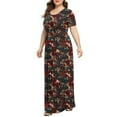 thumbnail image 5 of Women's Short Sleeve Plus Size Maxi Dress with Pockets Loose Casual Summer Dresses Soft Lightweight Cute Printed Dresses Coupons, 5 of 6