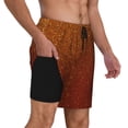 thumbnail image 2 of Daiia Orange Glitter Mens Swim Trunks Swim Shorts Quick Dry Swim Shorts with Mesh Lining Pockets-XX-Large, 2 of 9