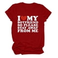thumbnail image 2 of TIMIFIS Hauts à Manches Courtes pour la Saint-Valentin pour Femmes Mode Décontractée Col Rond Imprimé Cœur d'Amour T-Shirt d'Été Ample Col Rond, 2 of 3