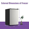 thumbnail image 3 of DEMULLER Upright Freezer 3.2 Cu. ft Front Door Freezer Compact Adjustable Thermostat Silver, 3 of 7