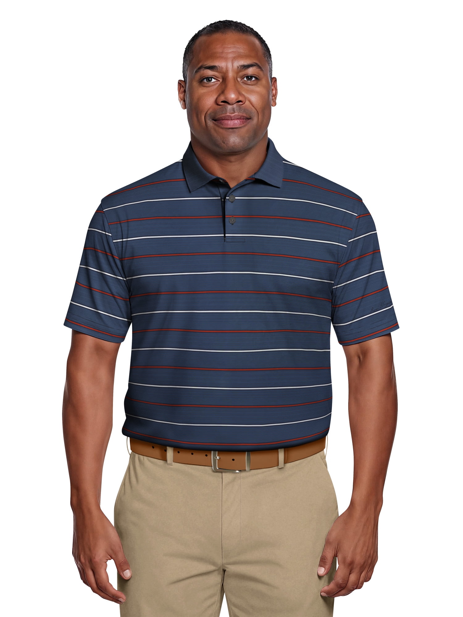 Ben Hogan Men's & Big Men's Performance Multi Stripe Short Sleeve Polo Shirt, up to 5XL