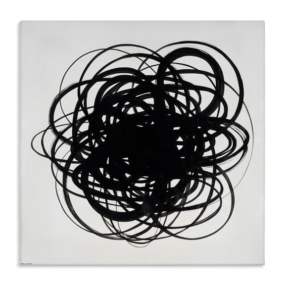 Stupell Industries Modern Black Chaotic Scribble Canvas Art, 17 x 17, by KC Haxton