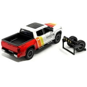 2023 Toyota Tundra TRD 4x4 Pickup Truck White and Red with Stripes with Sunroof and Wheel Rack Limited Edition to 2400 pieces Worldwide 1/24 Diecast Model Car