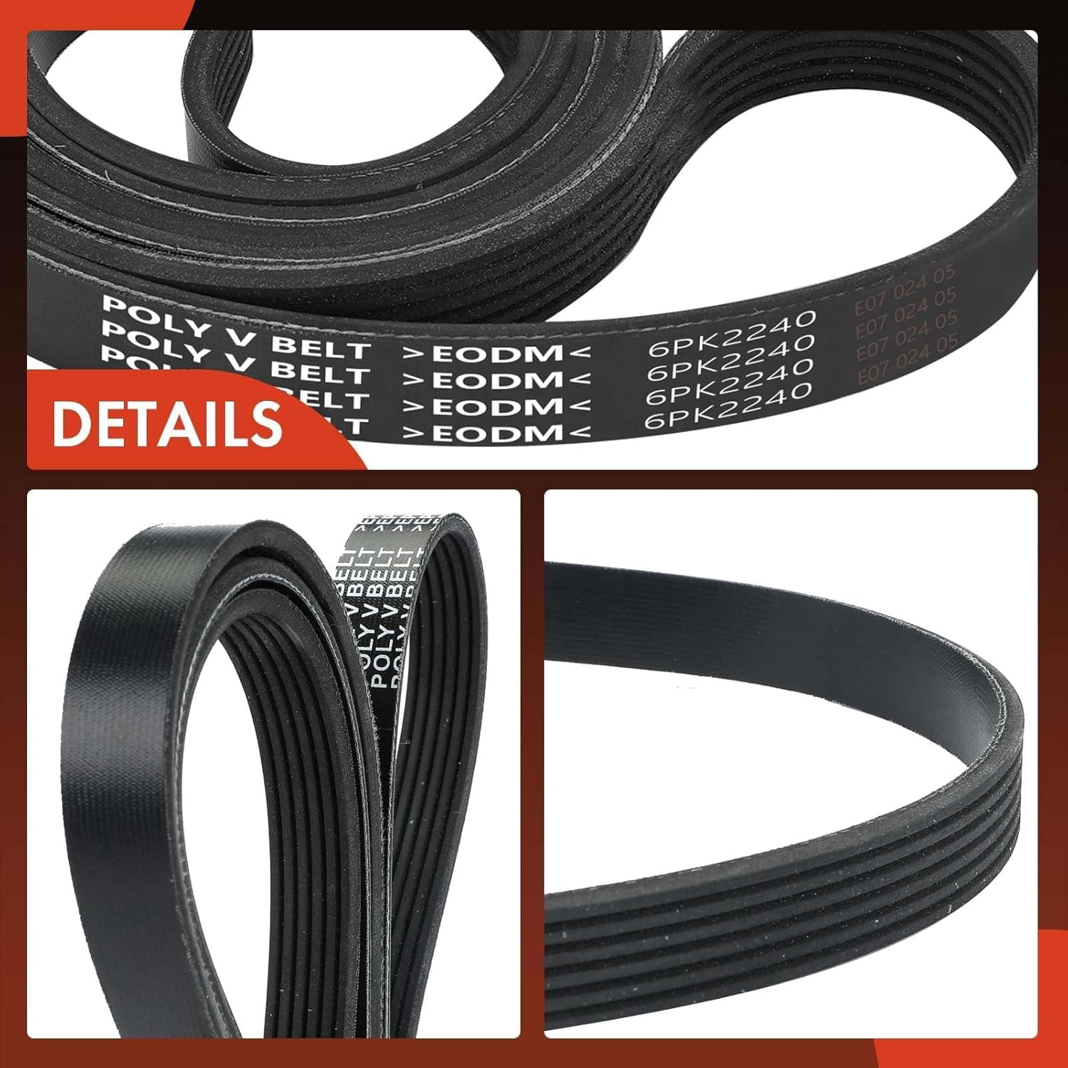 A-Premium Engine Serpentine Drive Belt Compatible with Ford, Jeep, Chevy, Toyota, Dodge, AMC, Lexus, Mazda, Mercedes-Benz, Mercury & Pontiac Cars - Explorer, Fusion, Ranger, Grand Cherokee & More