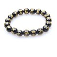 thumbnail image 1 of Bracelets Mantra SiX Mots en Agate Noire Naturelle Simple, 1 of 3
