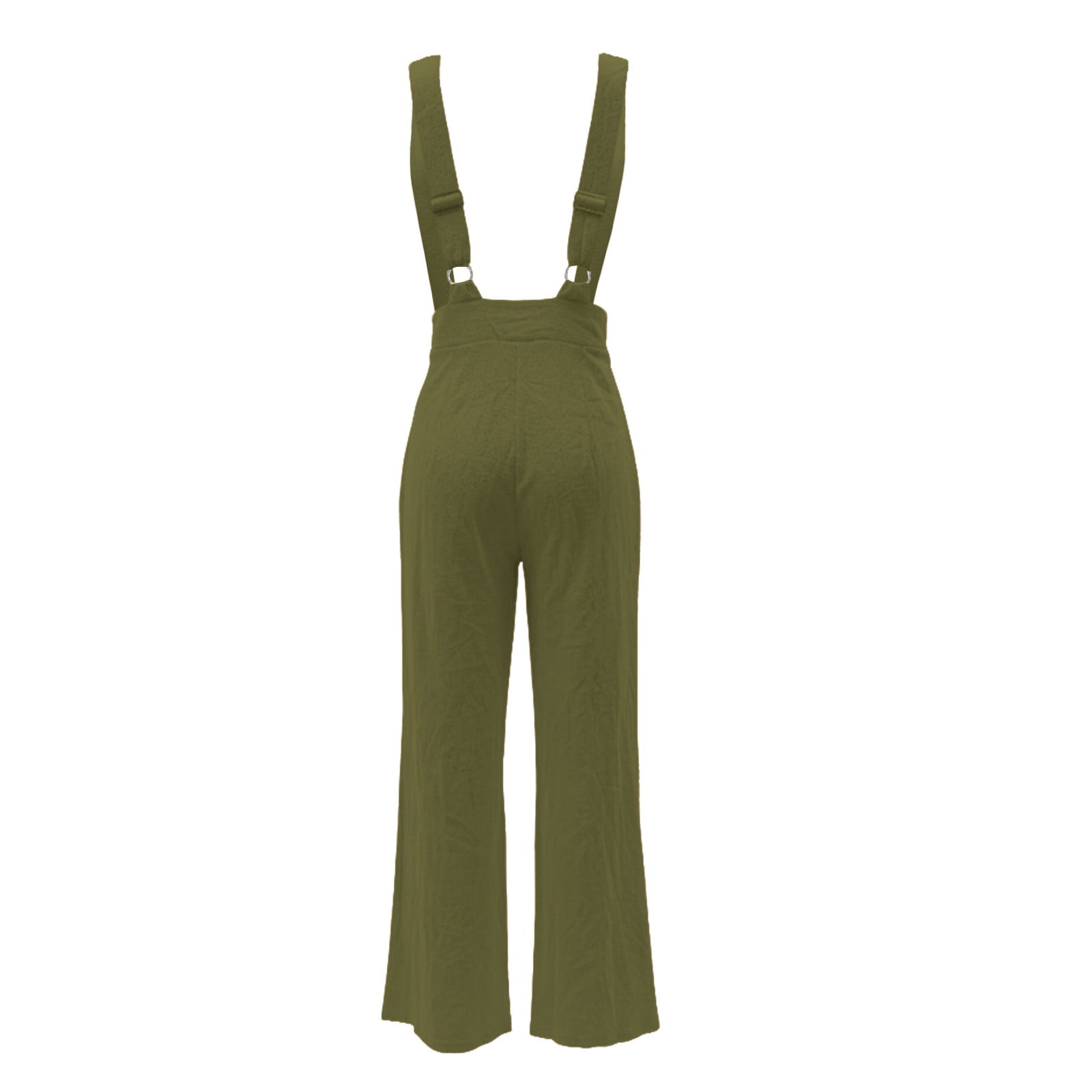 Women's Overalls, High Waist Wide Leg Linen Blend Suspenders with