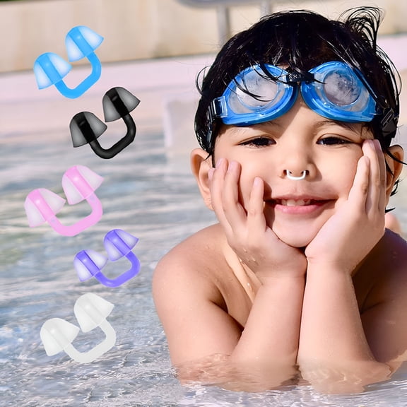 GJX Swimming Nose Plugs Silicone Nose Protector Reusable Waterproof Swim Nose Clip Professional Swimming Diving Surfing Accessories for Adults Kids Beginners